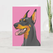 Carte heureuse de maman de dobermann d'art de (Devant)