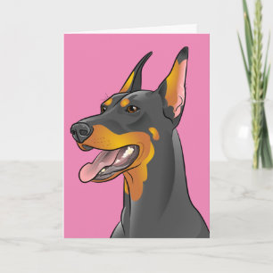Carte heureuse de maman de dobermann d'art de