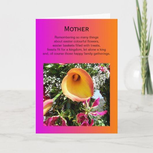 Carte heureuse de mère de Pâques - Lilly orange (Devant)