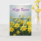 Carte heureuse de pâque avec l'étoile de David, (Fleur jaune)