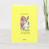Carte heureuse de tulipe de lapin de Pâques (Dos)