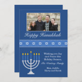 Carte heureuse de vacances de Hanoukka (Devant / Derrière)