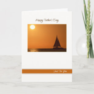 Carte heureuse de voilier de fête des pères