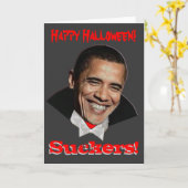 Carte heureuse d'Obama Halloween de surgeons de (Fleur jaune)