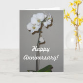 Carte heureuse d'orchidée d'anniversaire (Fleur jaune)