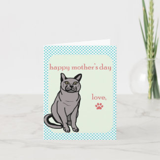 Carte heureuse du jour de mère de chat