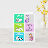 Carte heureuse du jour de mère de chien de baiser (Fleur jaune)