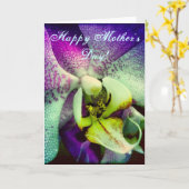 Carte heureuse du jour de mère d'orchidée de (Fleur jaune)