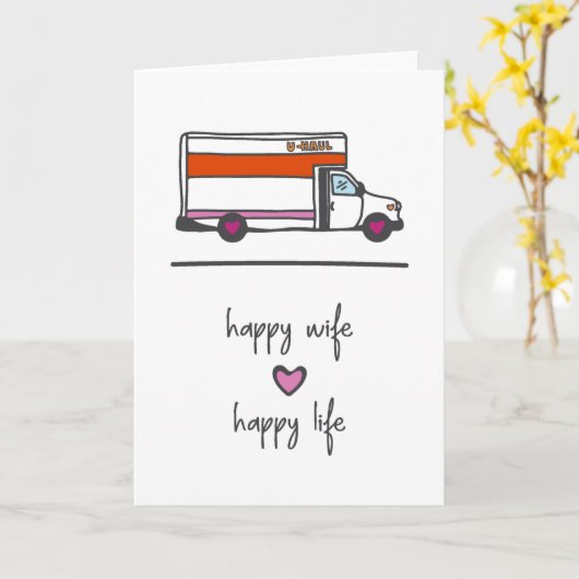 Carte Heureuse Épouse Heureuse Vie U-Haul Anniversaire M (Fleur jaune)