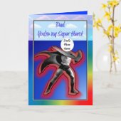 CARTE HEUREUSE FÊTE DES PÈRES SUPER HERO PAPA (Fleur jaune)