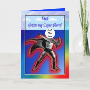 CARTE HEUREUSE FÊTE DES PÈRES SUPER HERO PAPA