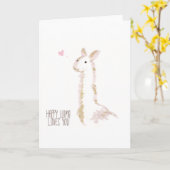 Carte Heureuse Llama t'aime (Fleur jaune)