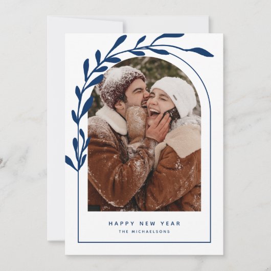 Carte HEUREUSE NOUVELLE ANNÉE Ajouter votre photo (Devant)