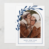 Carte HEUREUSE NOUVELLE ANNÉE Ajouter votre photo (Devant / Derrière)