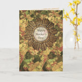 Carte heureuse rétro/d'art déco mères de jour (Fleur jaune)