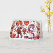 Carte Heureuse Sainte-Valentin (Fleur jaune)