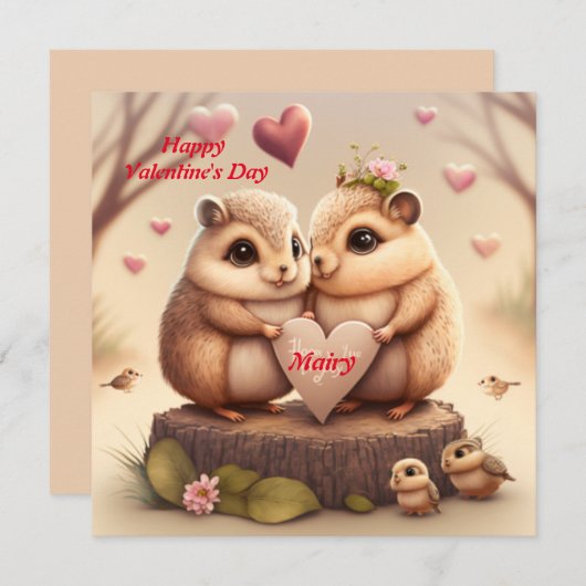 Carte Heureuse Sainte-Valentin (Devant / Derrière)