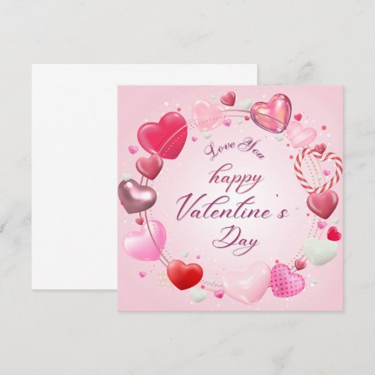 Carte Heureuse Sainte-Valentin (Devant / Derrière)