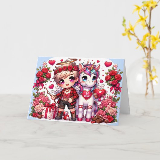 Carte Heureuse Sainte-Valentin (Fleur jaune)