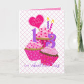 Carte Heureuse Sainte-Valentin 13e anniversaire pour fil (Devant)