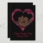 Carte Heureuse Sainte-Valentin à Big Sister | Style ethn (Devant / Derrière)