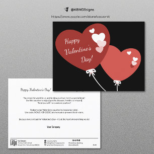 Carte Heureuse Sainte-Valentin à deux ballons