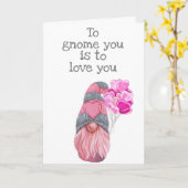 Carte Heureuse Sainte-Valentin À Gnome Vous êtes à vous  (Fleur jaune)