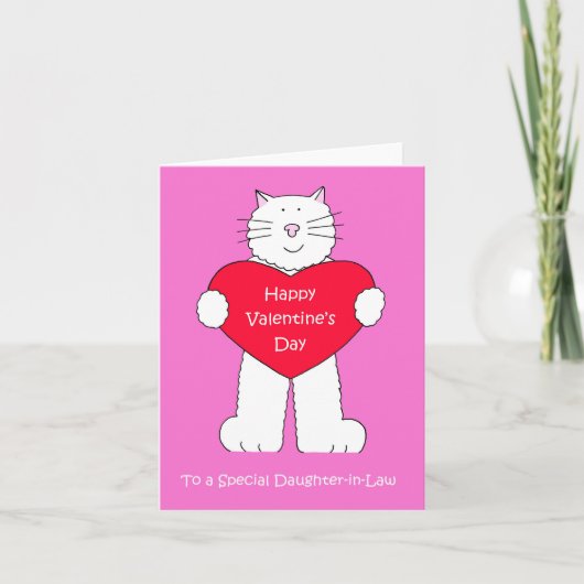 Carte Heureuse Sainte-Valentin à la fille en droit (Devant)