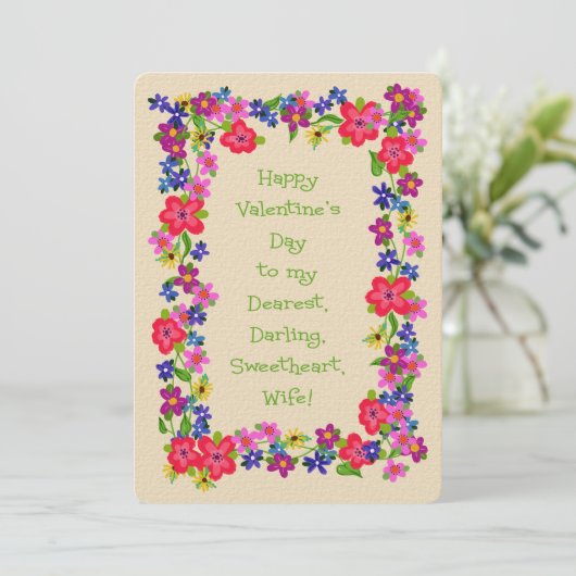 Carte Heureuse Sainte-Valentin À Mes Fleurs De Femme Les (Debout devant)