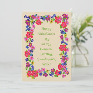 Carte Heureuse Sainte-Valentin À Mes Fleurs De Femme Les