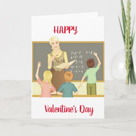 CARTE **HEUREUSE SAINTE-VALENTIN À MON ENSEIGNANT" (Devant)