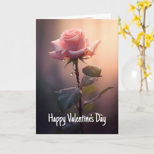 Carte Heureuse Sainte-Valentin à mon Rose parfait (Fleur jaune)