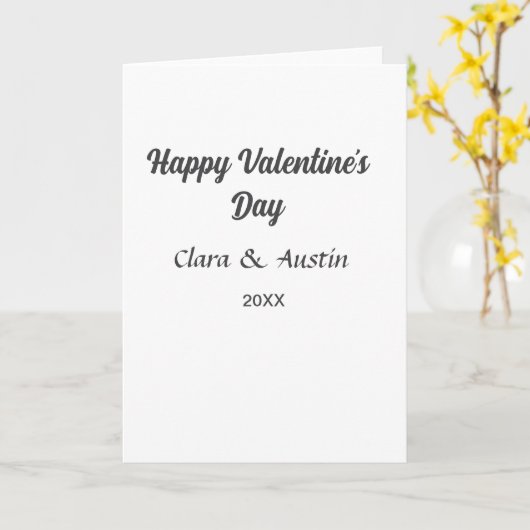 Carte Heureuse Sainte-Valentin ajouter nom date simple m (Fleur jaune)