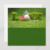 Carte Heureuse Sainte-Valentin au golfeur avec golf avec (Devant / Derrière)