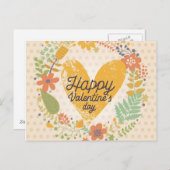 Carte Heureuse Sainte-Valentin aux couleurs vives (Devant / Derrière)