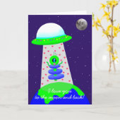 Carte Heureuse Sainte-Valentin avec alien par Jo I (Fleur jaune)