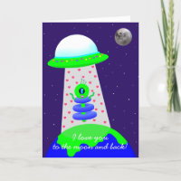 Carte Heureuse Sainte-Valentin avec alien par Jo I
