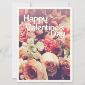 Carte Heureuse Sainte-Valentin avec Bouquet de fleurs Vi (Devant)