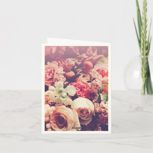 Carte Heureuse Sainte-Valentin avec Bouquet de fleurs Vi (Dos)