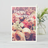 Carte Heureuse Sainte-Valentin avec Bouquet de fleurs Vi (Debout devant)