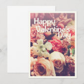 Carte Heureuse Sainte-Valentin avec Bouquet de fleurs Vi (Devant / Derrière)