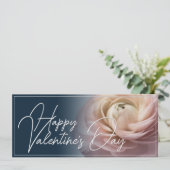 Carte Heureuse Sainte-Valentin avec grande rose (Debout devant)