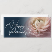 Carte Heureuse Sainte-Valentin avec grande rose (Devant / Derrière)