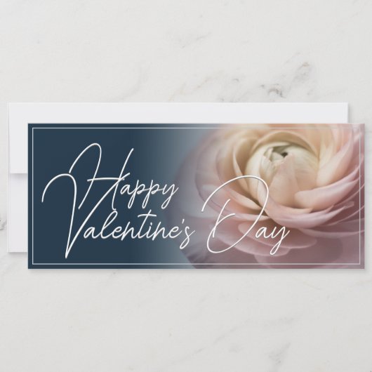 Carte Heureuse Sainte-Valentin avec grande rose (Devant)