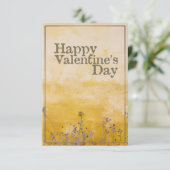 Carte Heureuse Sainte-Valentin avec prairie à fleurs Vin (Debout devant)