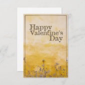 Carte Heureuse Sainte-Valentin avec prairie à fleurs Vin (Devant / Derrière)