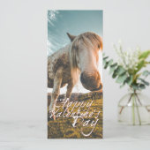 Carte Heureuse Sainte-Valentin avec regard Cheval (Debout devant)