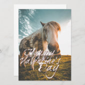 Carte Heureuse Sainte-Valentin avec regard Cheval (Devant / Derrière)