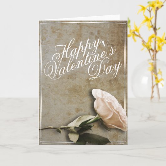 Carte Heureuse Sainte-Valentin avec Rose (Fleur jaune)