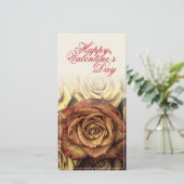 Carte Heureuse Sainte-Valentin avec Rosenbouquet jaune (Debout devant)